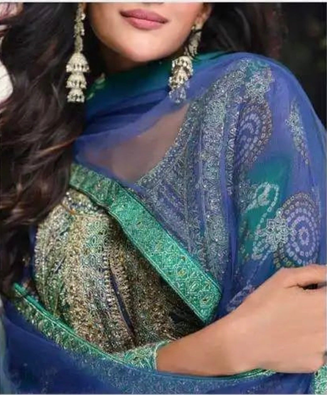 Multi Color Heavy Chinon Kurta Set for Diwali