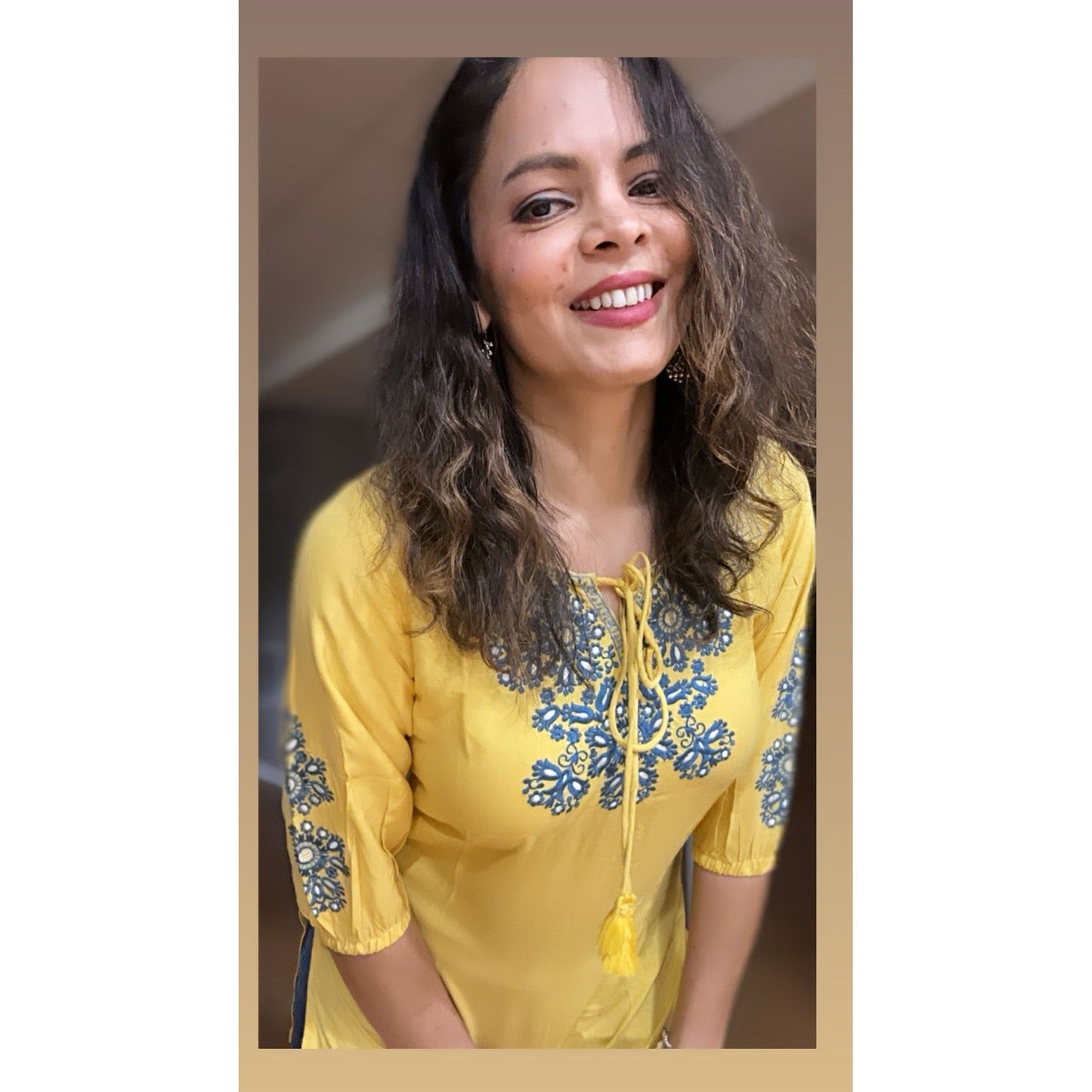 Yellow Short Kurti for Women