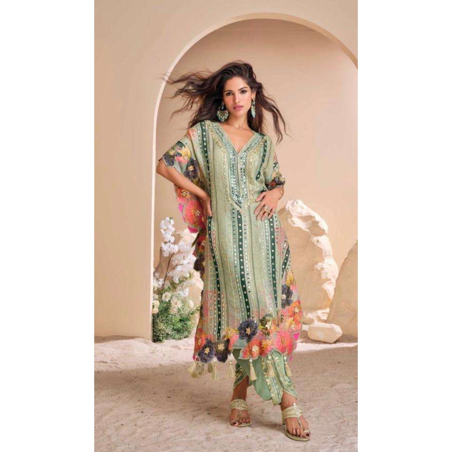 Kaftan Set : Heavy Embroidery Designer Wear