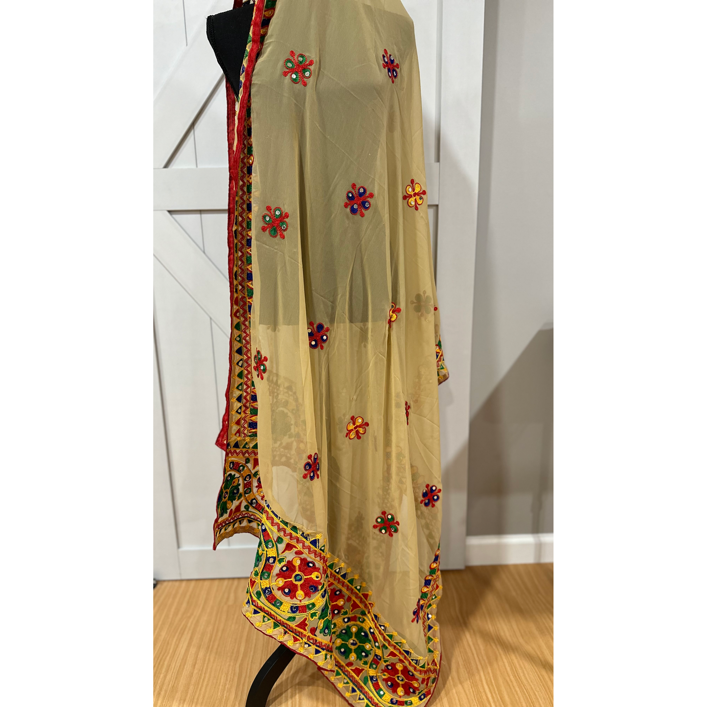 Navaratri Dupatta : Beige