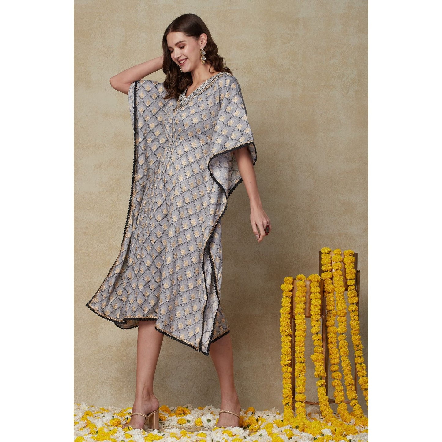 Grey Kaftan Dress for Women