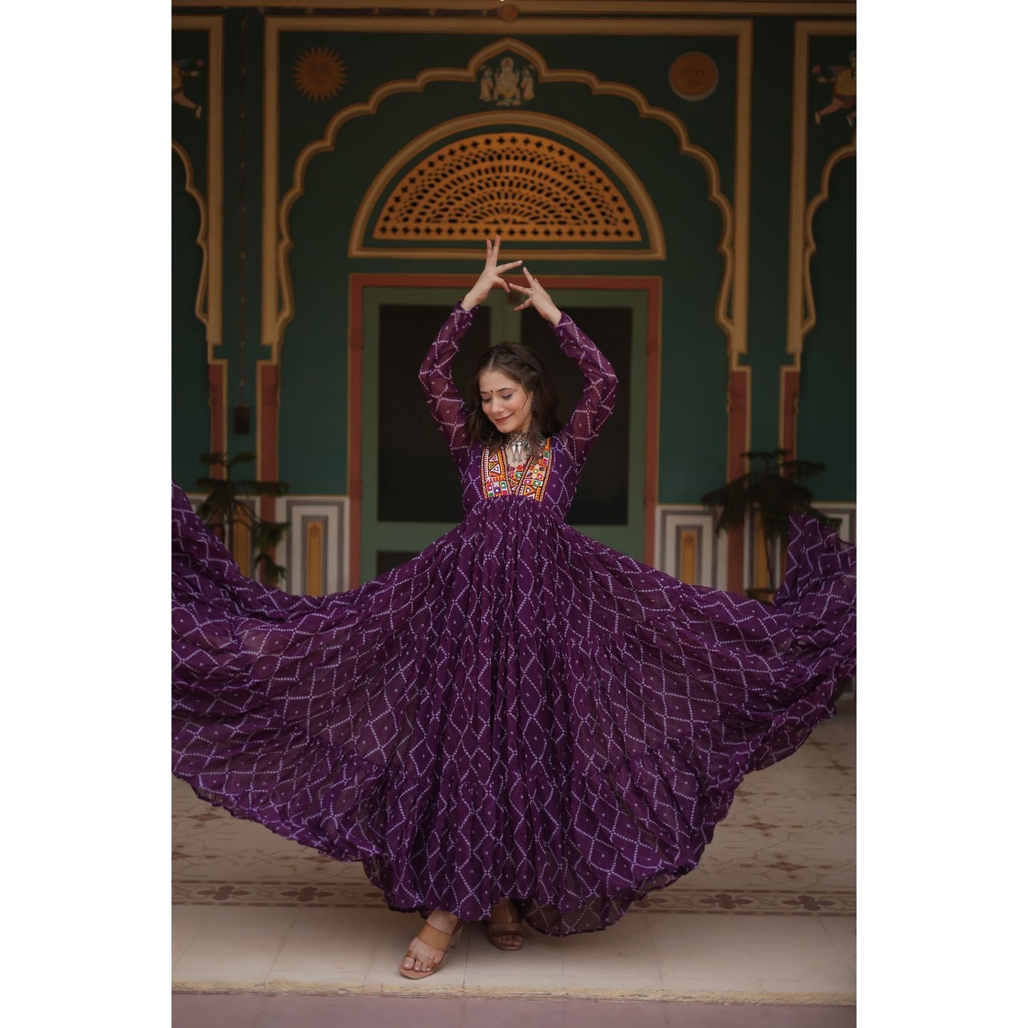 Bandhani Anarkali Gown