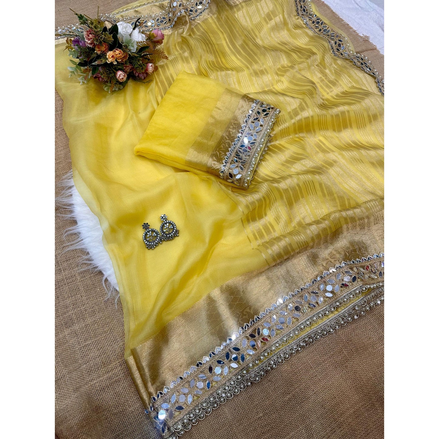 Ready to wear Saree : Butter Yellow