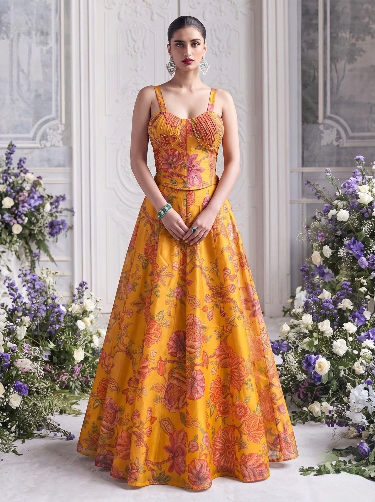 Readymade Organza Lehenga Set