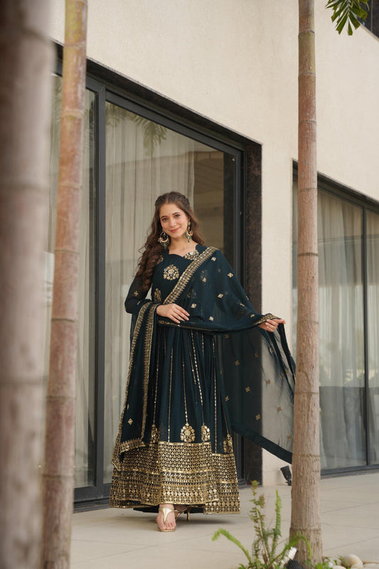 Premium Faux Blooming Designer Gown with Dupatta