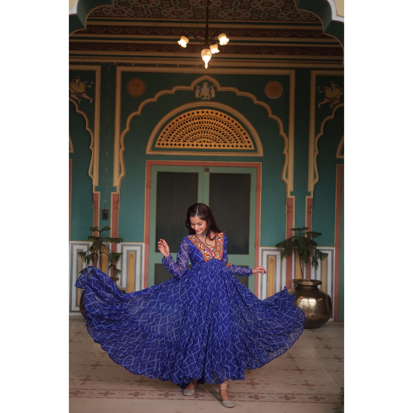 Bandhani Anarkali Gown