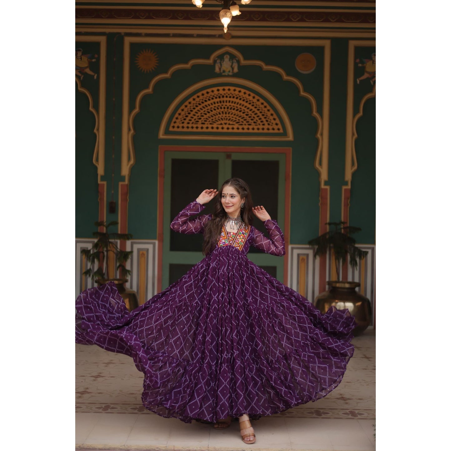 Bandhani Anarkali Gown