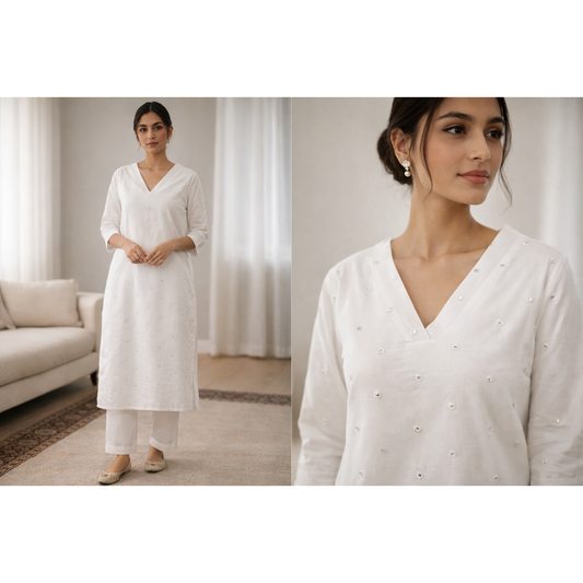 White Kurtas/Kurtis for Holi