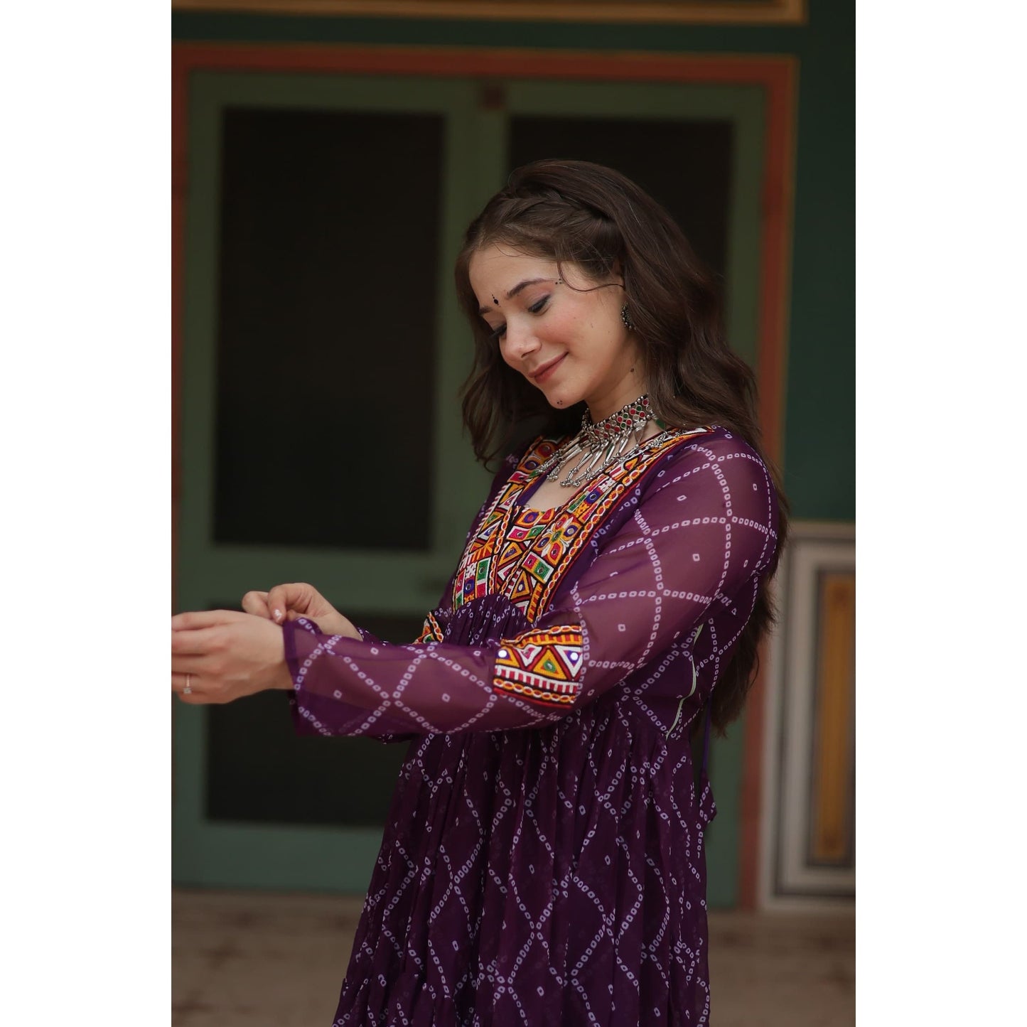 Bandhani Anarkali Gown