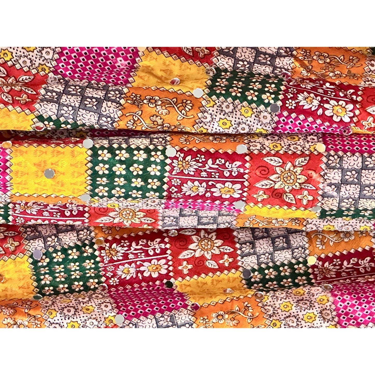Multicolor Phulkari Style Dupatta with Mirrors