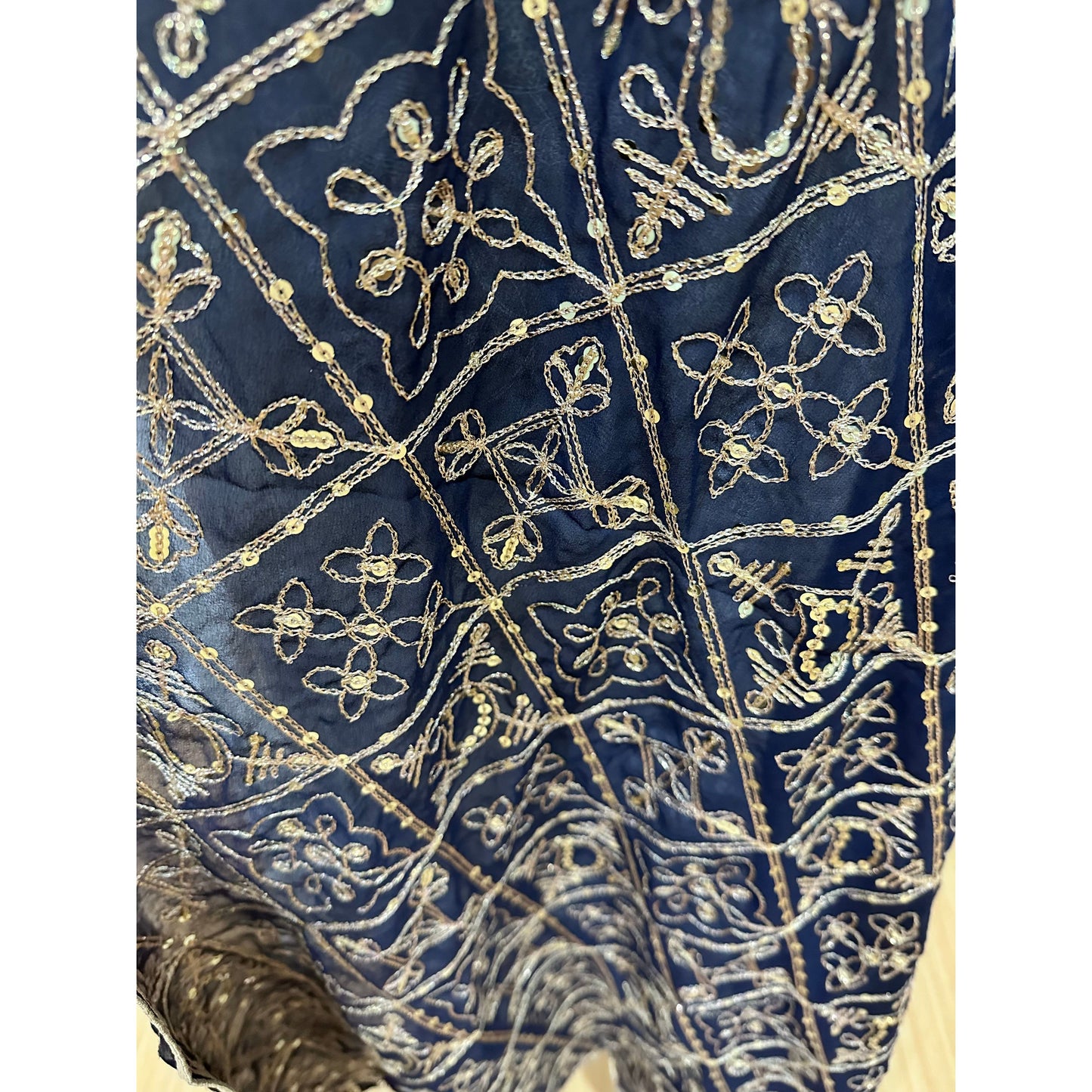 Black and Gold Thread work Dupatta
