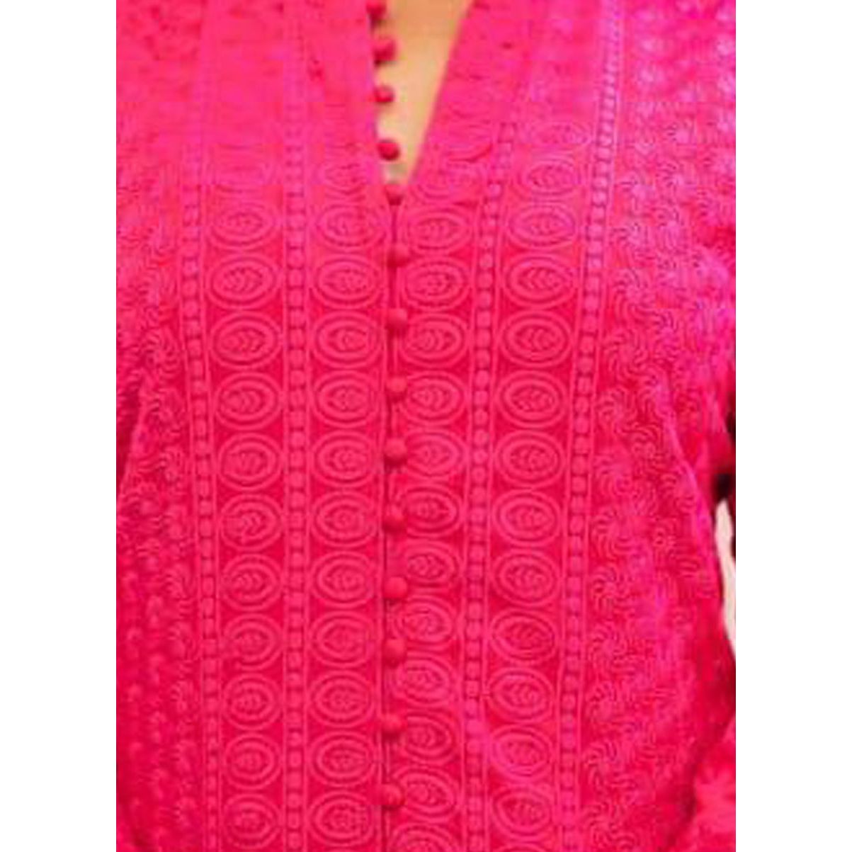 Lakhnavi Chikankari Kurta /Kurti Dark Pink