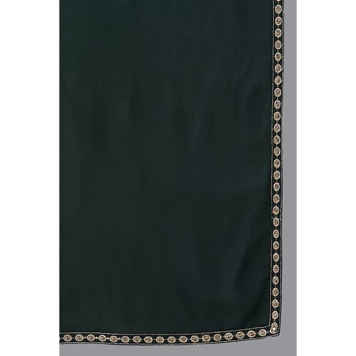 Green Georgette Solid Anarkali Suit Set