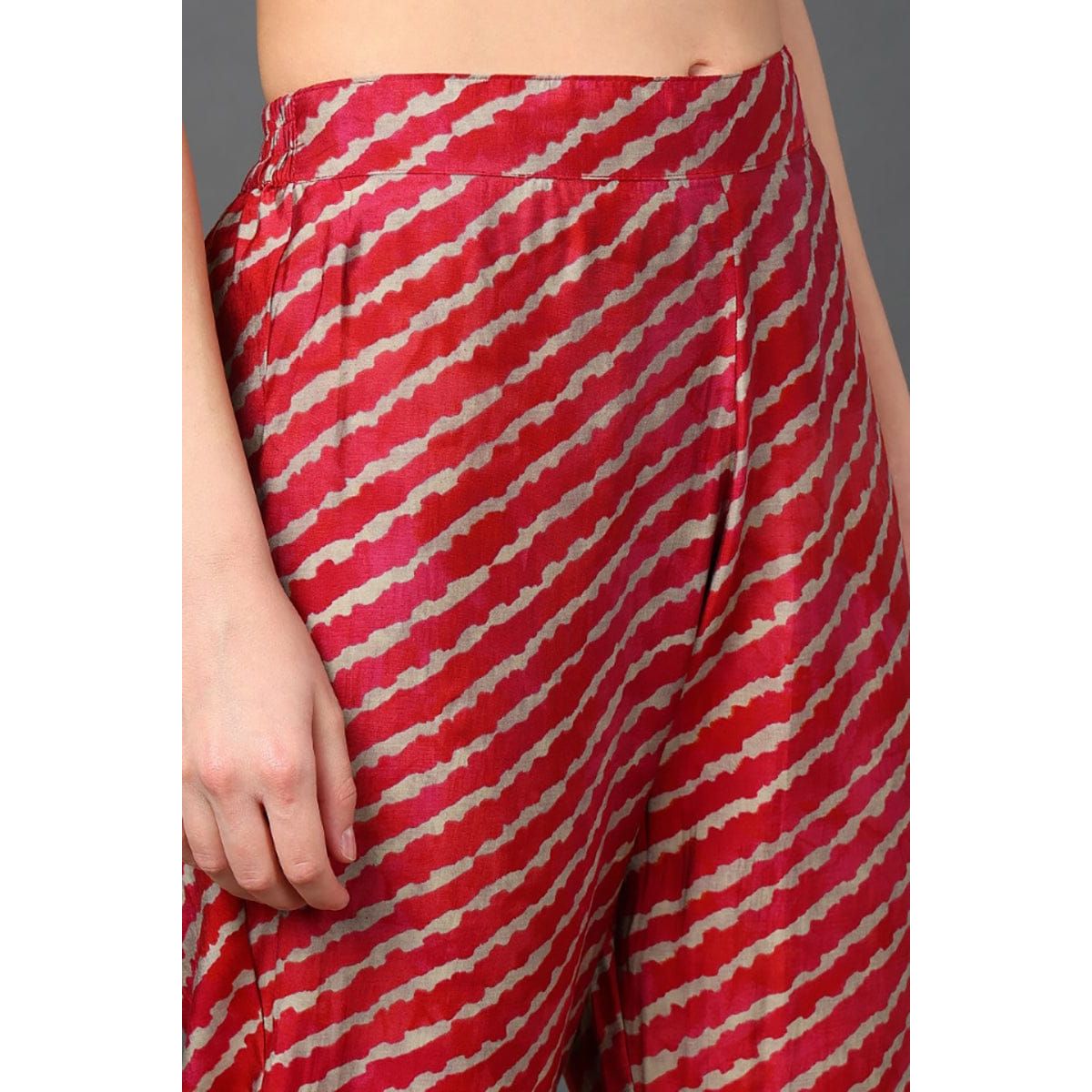 Maroon Printed Flared Suit Set/Festive Wear/Party Wear