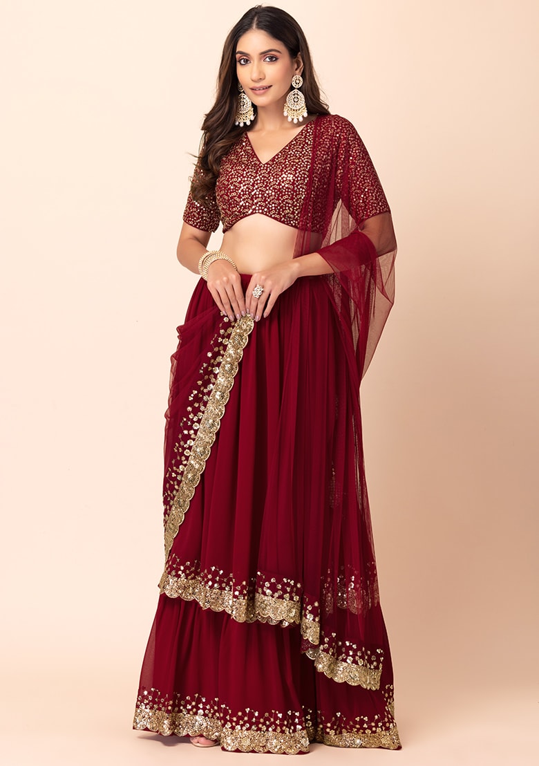 Red Georgette Lehenga : Ready to Wear