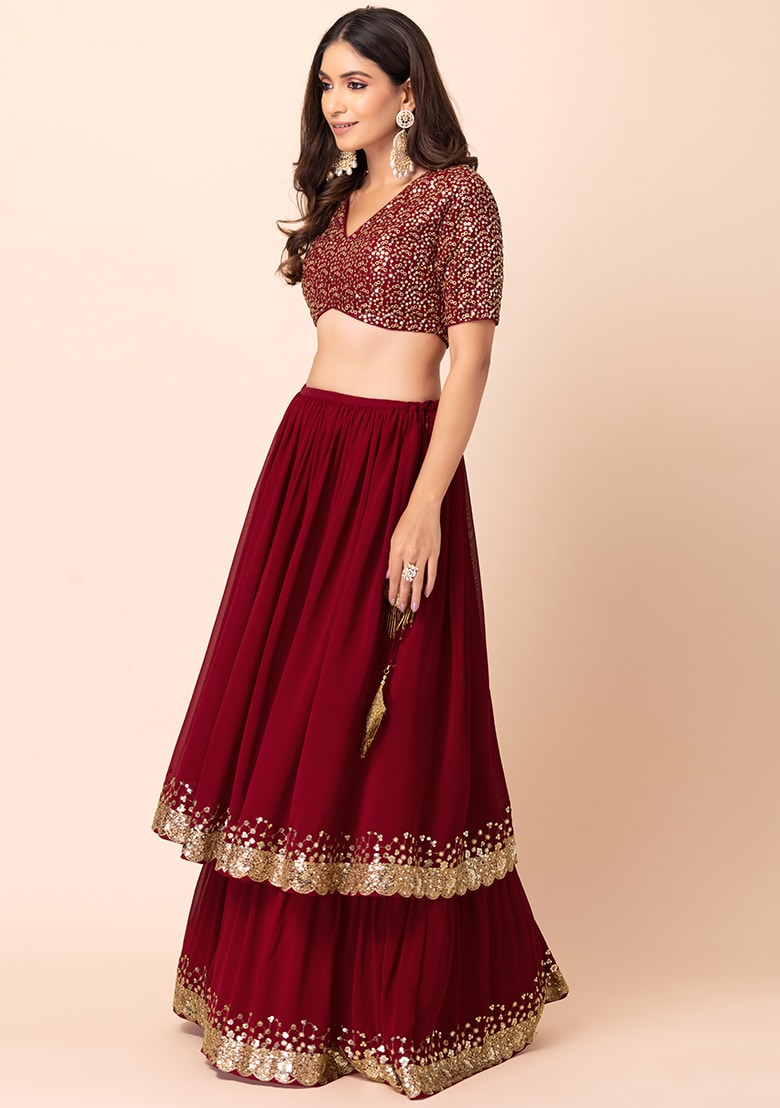 Red Georgette Lehenga : Ready to Wear
