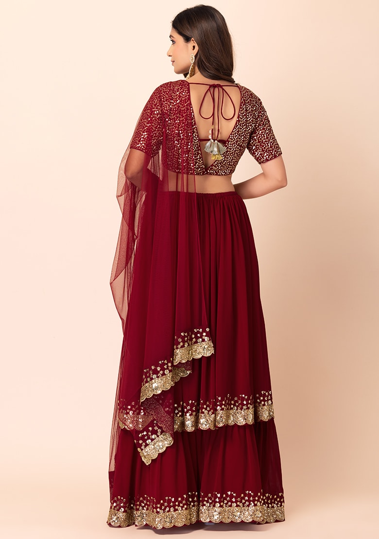 Red Georgette Lehenga : Ready to Wear