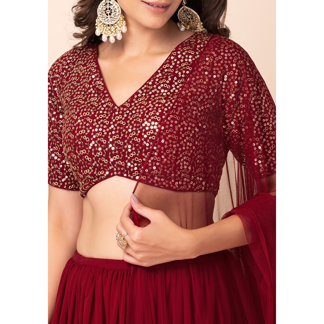Red Georgette Lehenga : Ready to Wear