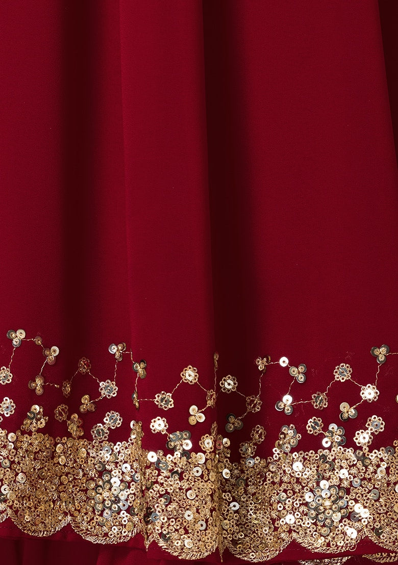Red Georgette Lehenga : Ready to Wear