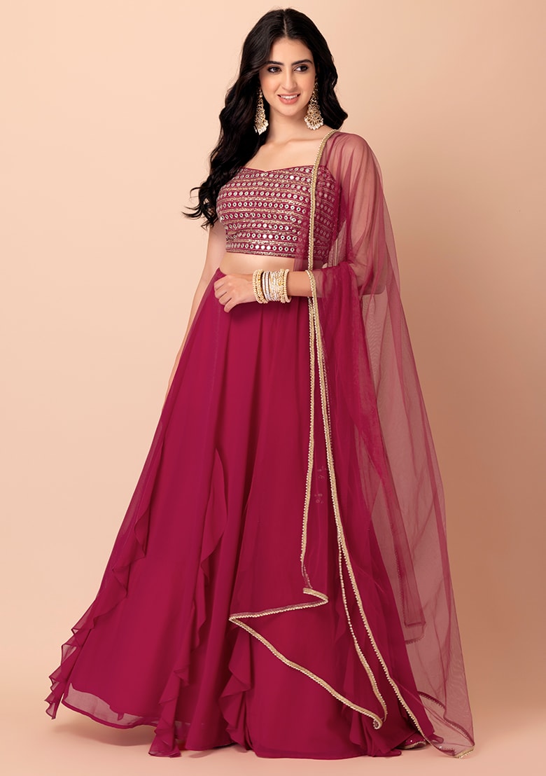 Pink Georgette Lehenga Set : Ready to Wear