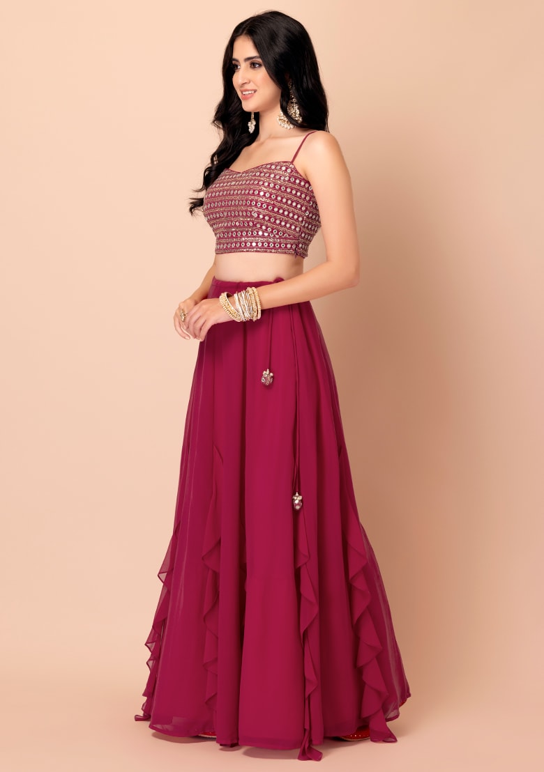 Pink Georgette Lehenga Set : Ready to Wear