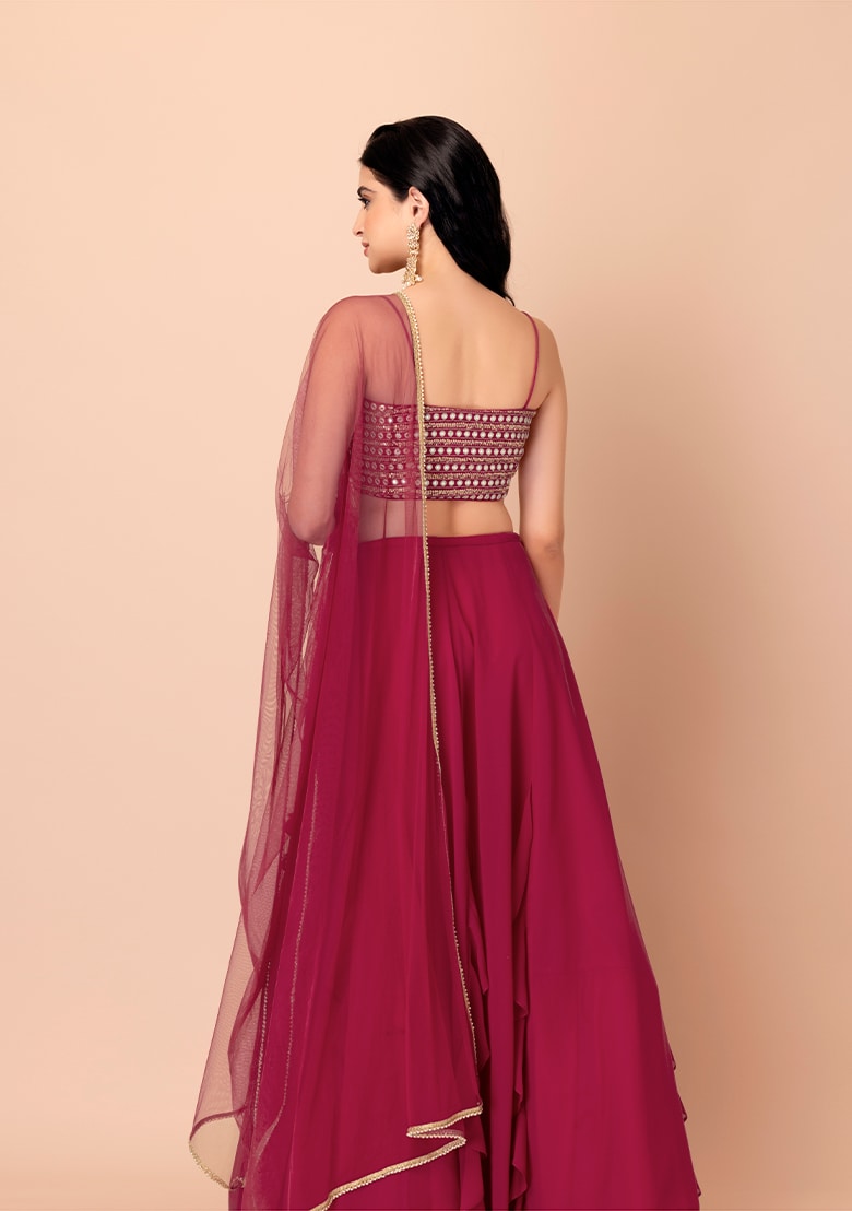 Pink Georgette Lehenga Set : Ready to Wear