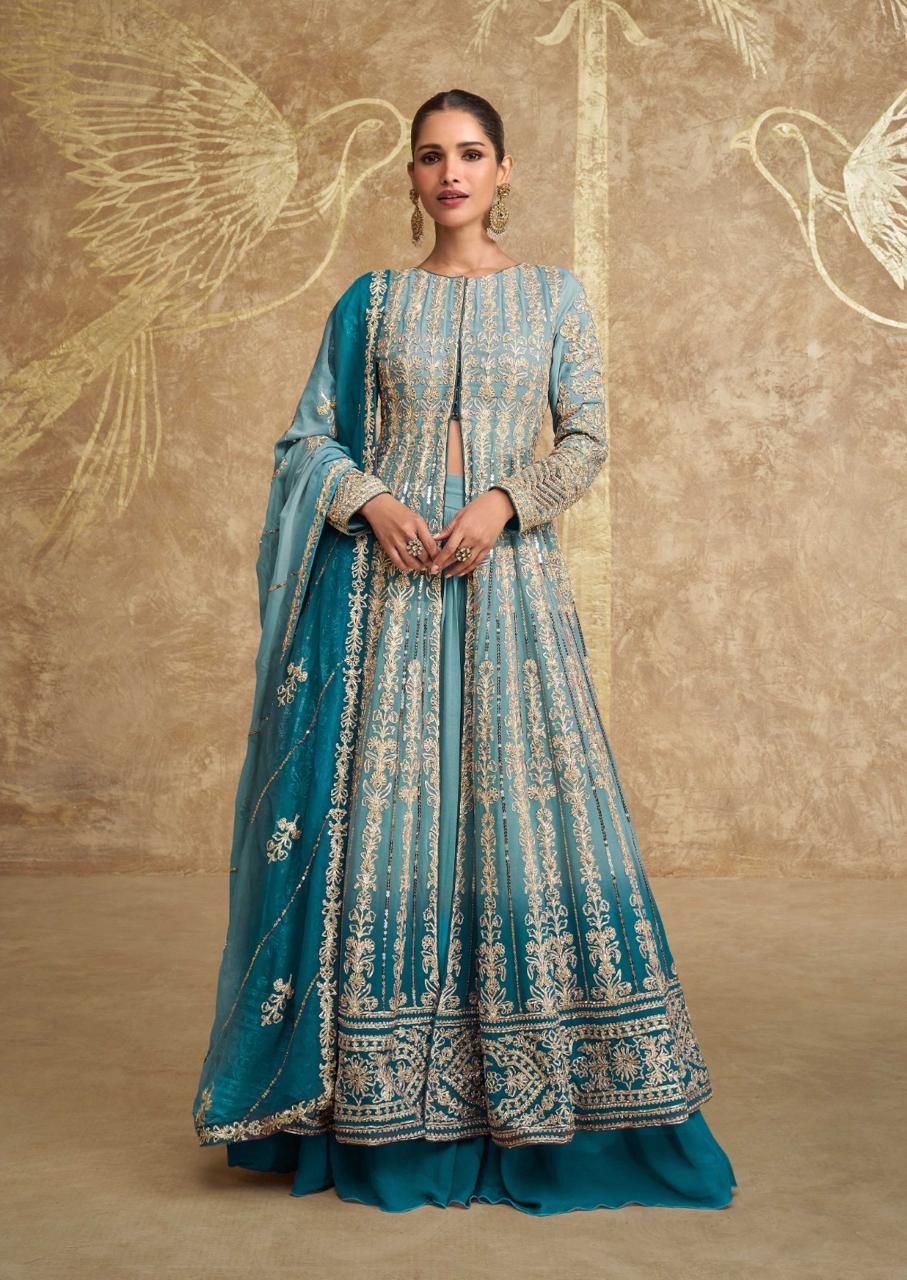 Anarkali Gown with Heavy Embroidery and Sequence work