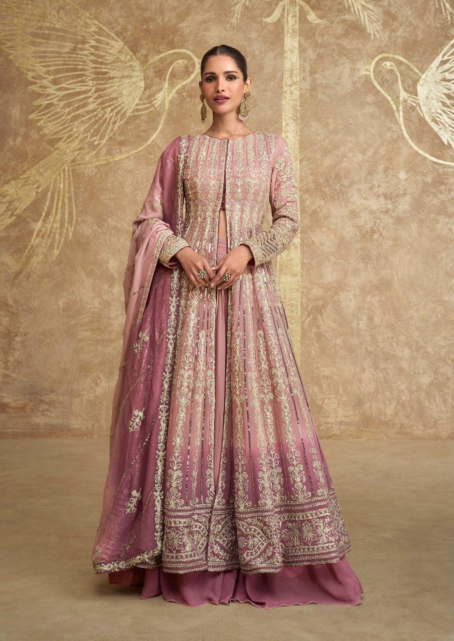Anarkali Gown with Heavy Embroidery and Sequence work