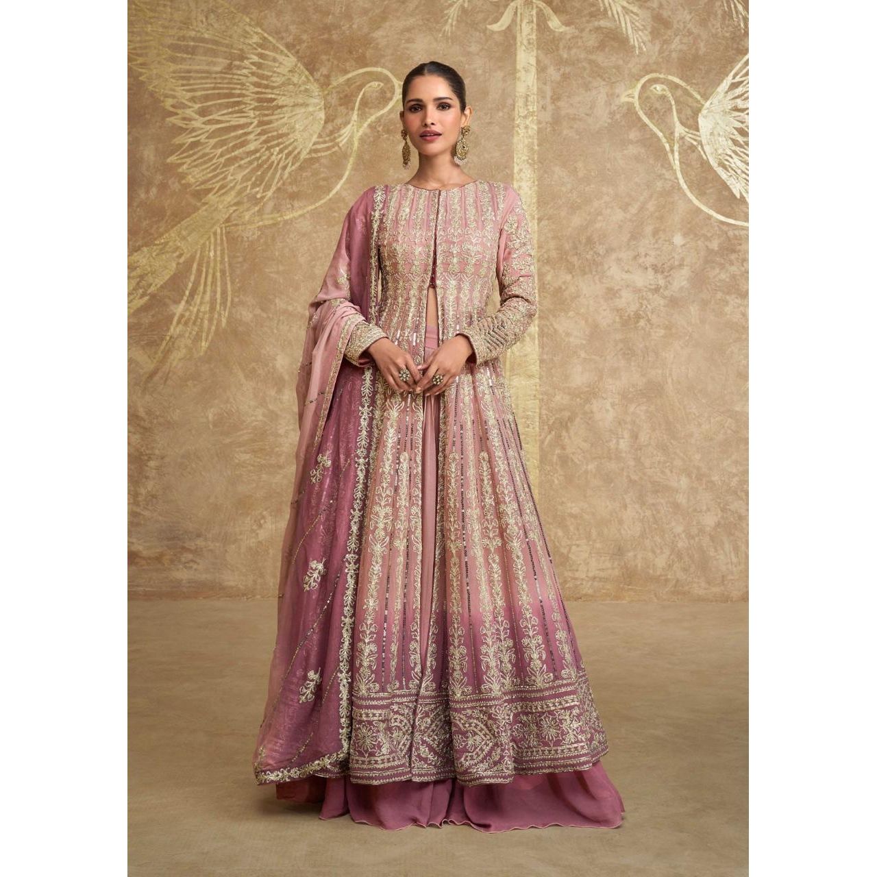 Anarkali Gown with Heavy Embroidery and Sequence work