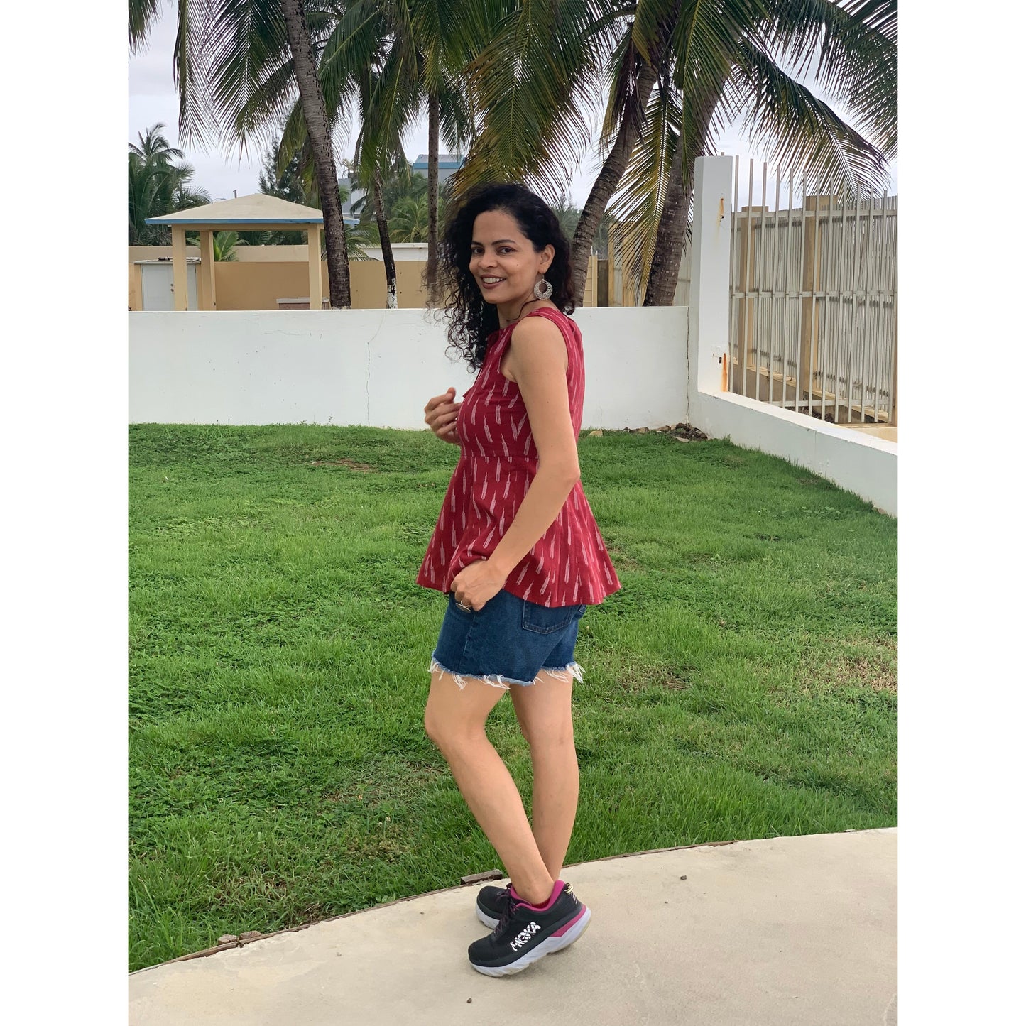 Sleeveless Indian Tunic Top/ Short Kurti Red
