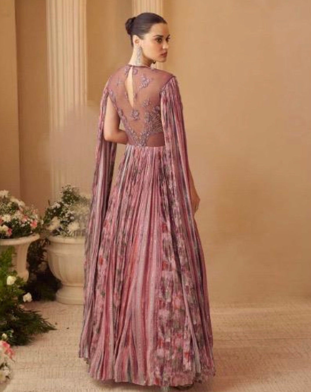 Premium Chinon Silk Embroidered Designer Gown with Can-Can ✨