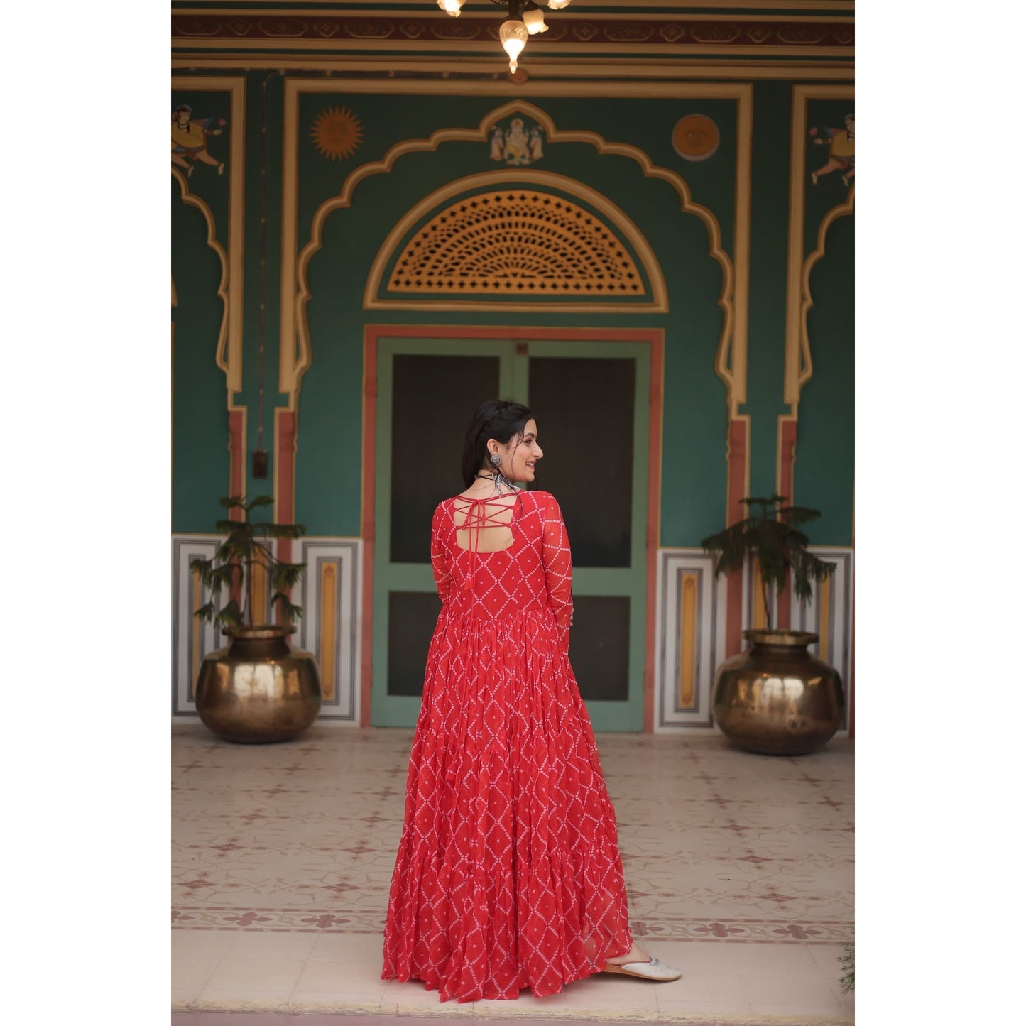 Bandhani Anarkali Gown