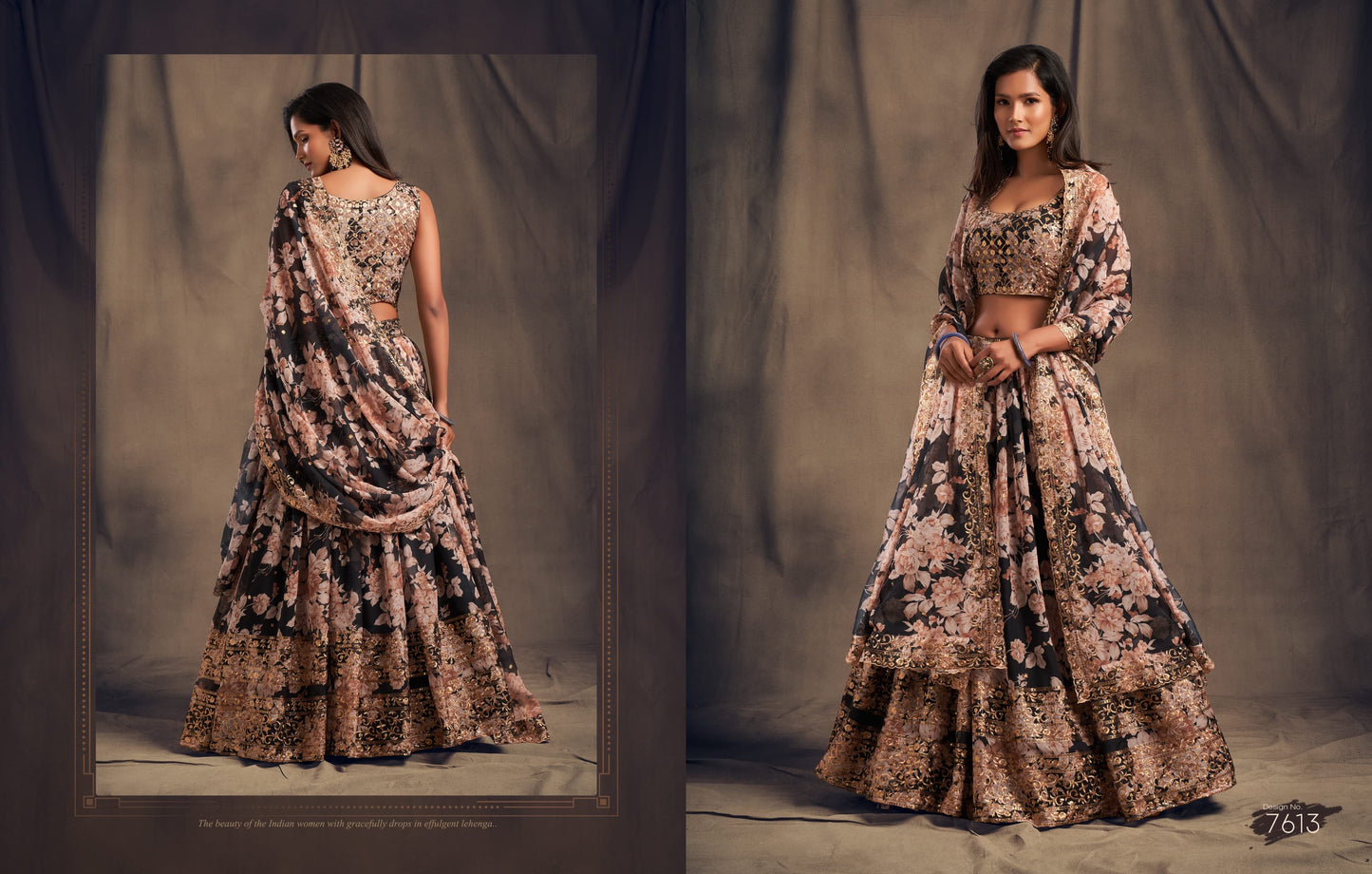 HEAVY SEQUIN WORK : FLORAL LEHENGA CHOLI (Pre Order)