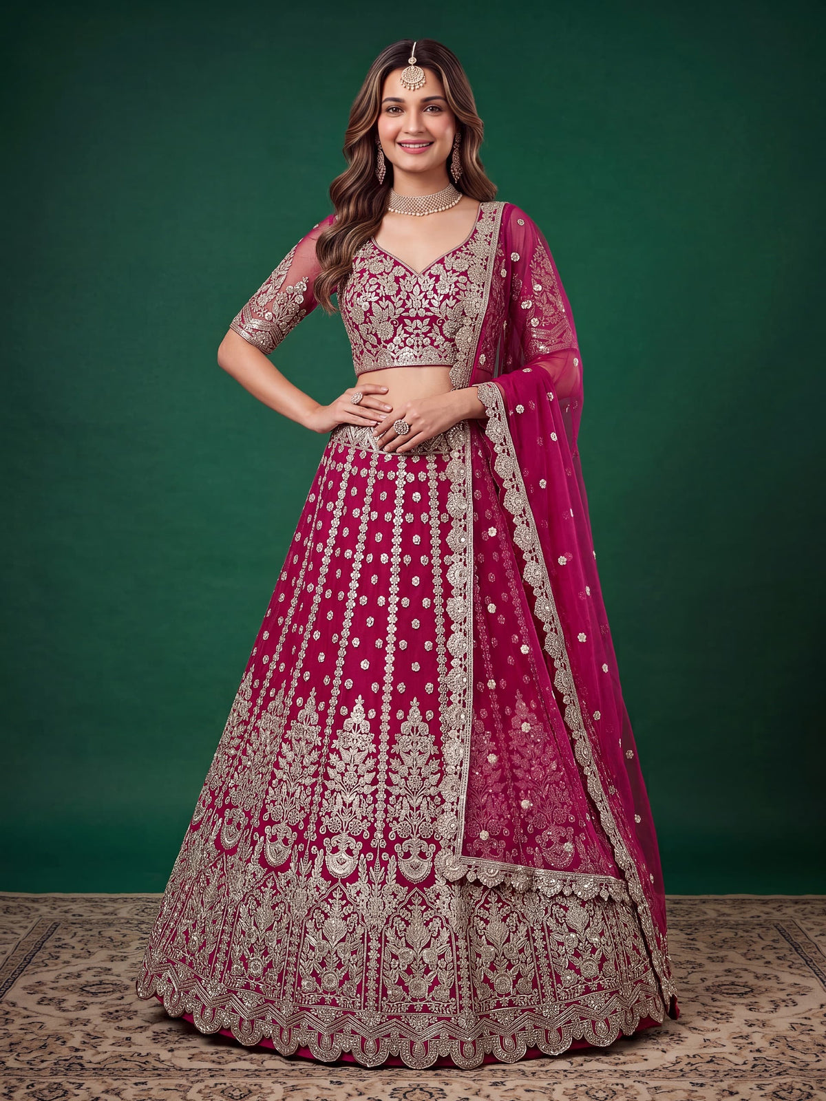 Regal Embroidered Lehenga Set – 6 Colors