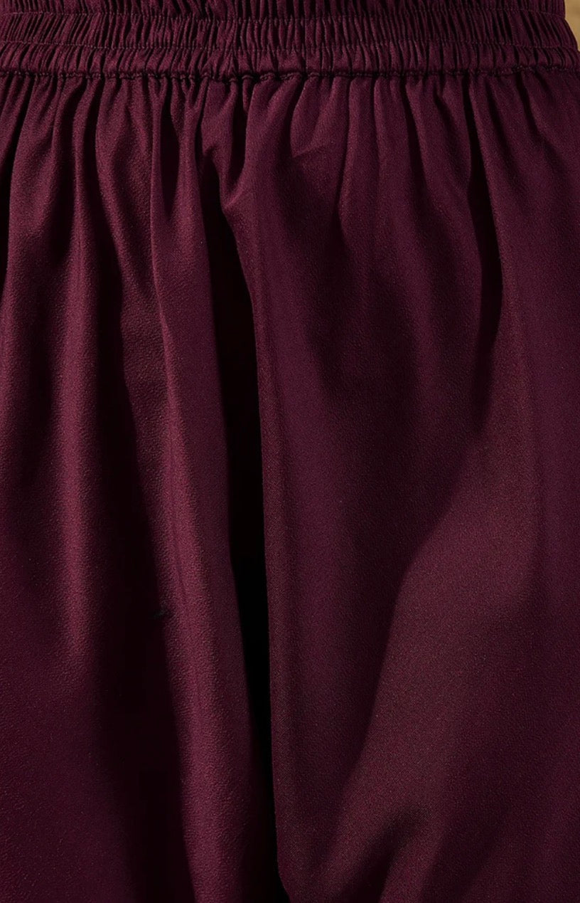 Purple and Gold Embroidered Anarkali Kurta Set