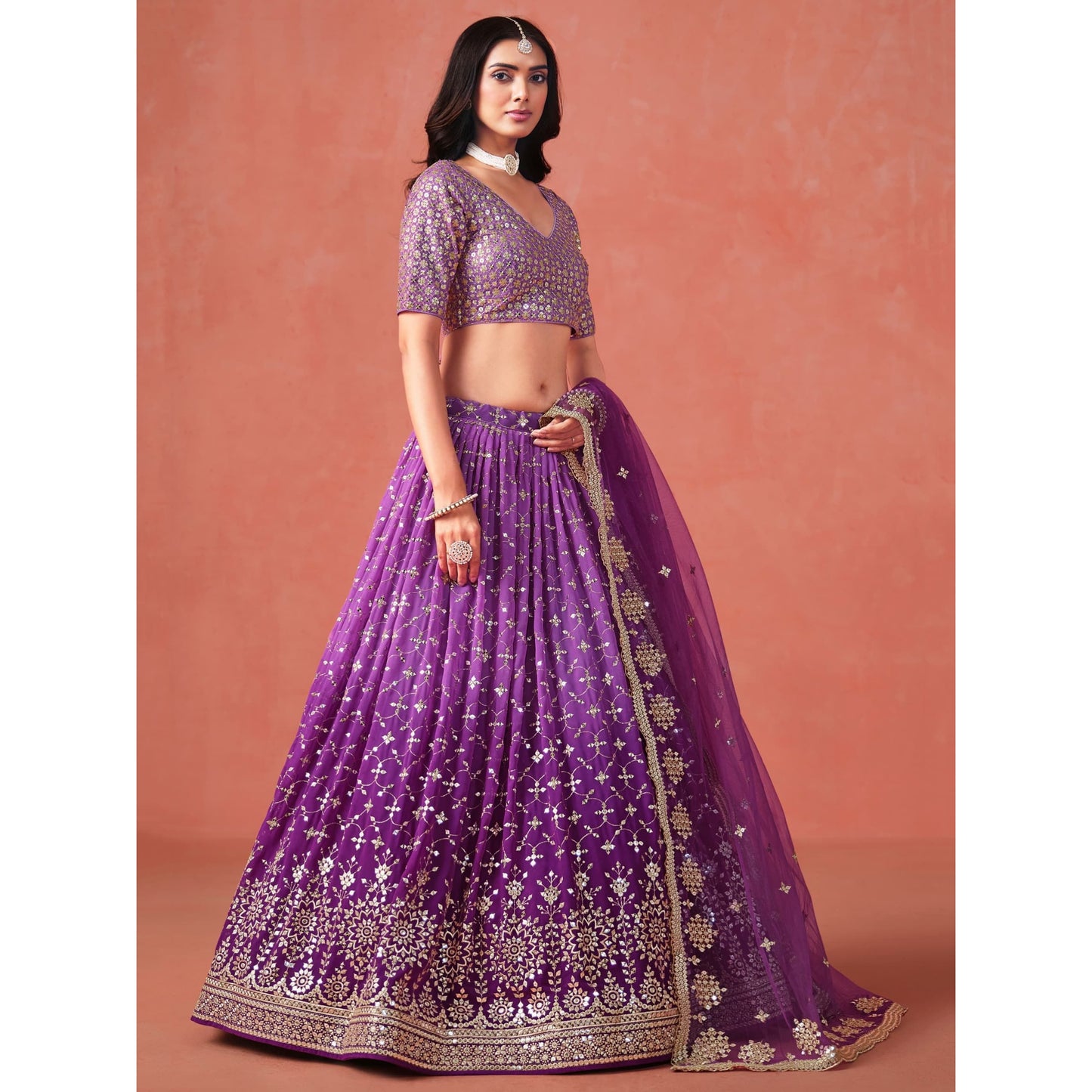 Purple Lehenga Choli (Pre order only )