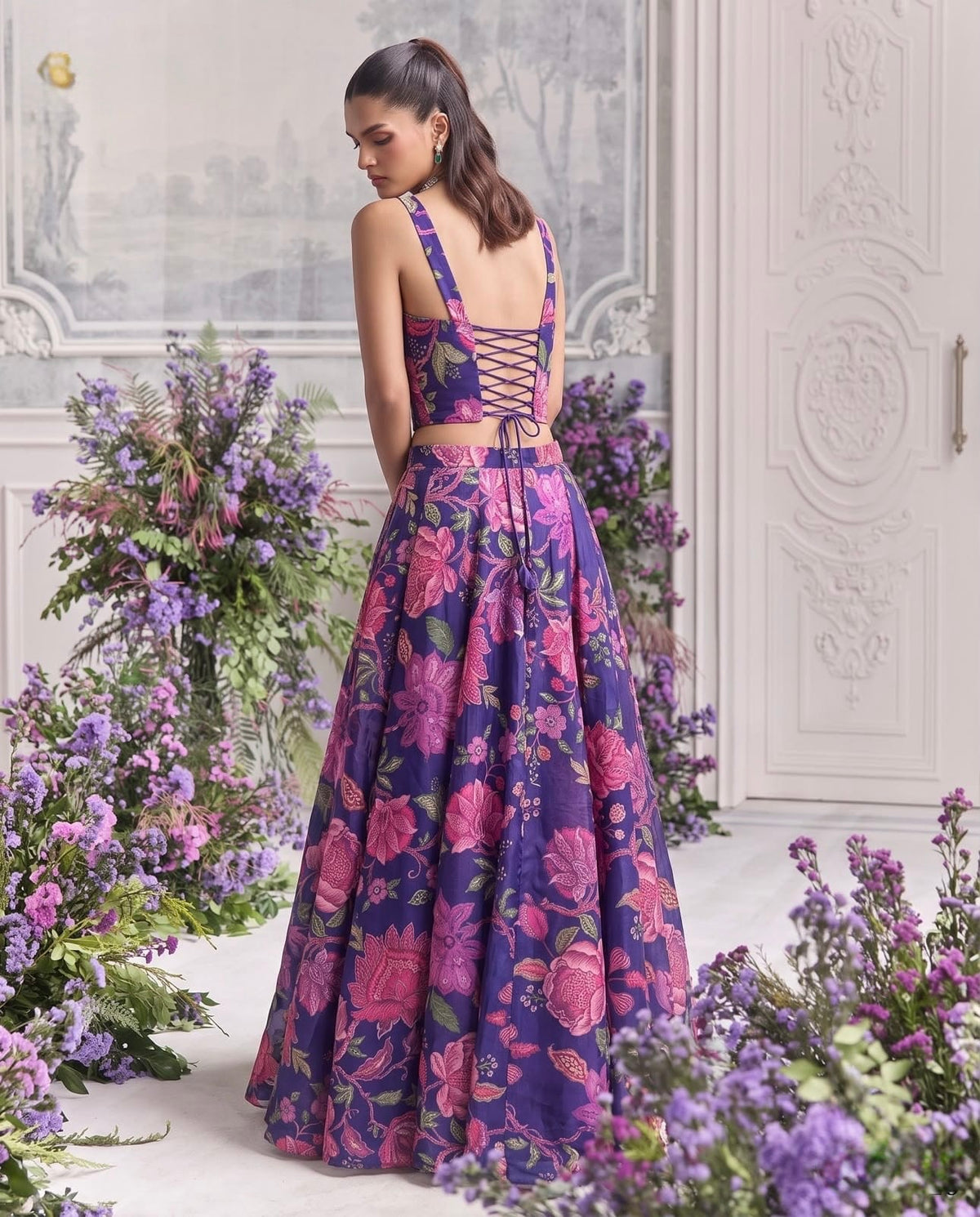 Readymade Organza Lehenga Set