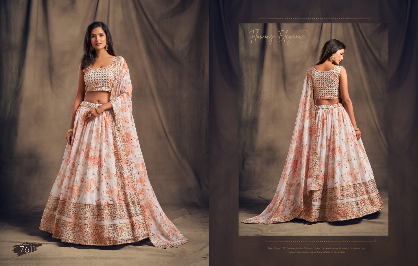 HEAVY SEQUIN WORK : FLORAL LEHENGA CHOLI (Pre Order)
