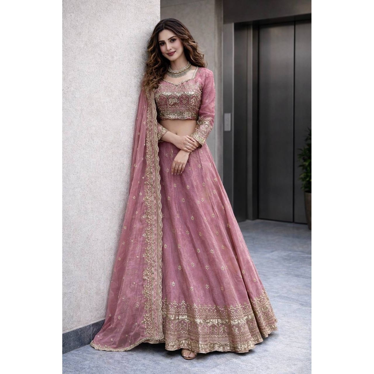 Designer Party Wear Lehenga Choli Set – Heavy Embroidery & Sequins Work: Pre Order