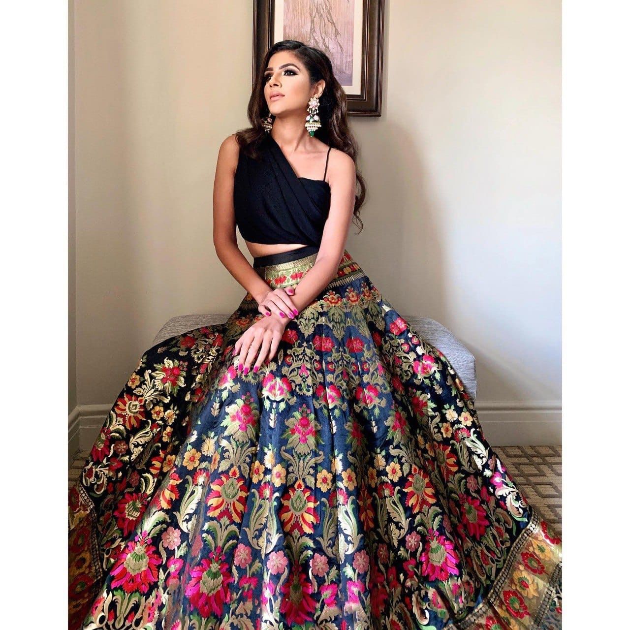 Banarasi Co-ord Set Lehenga – Black
