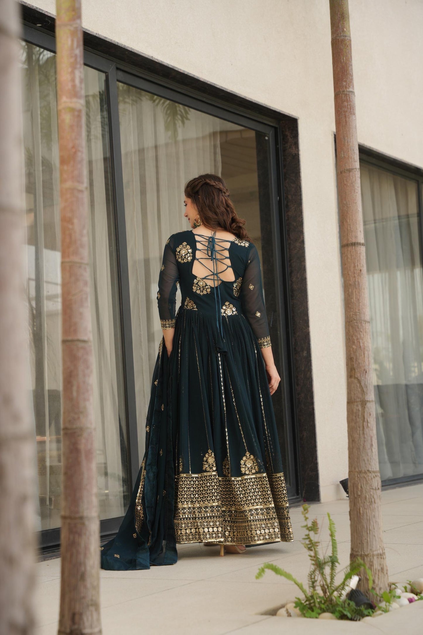 Premium Faux Blooming Designer Gown with Dupatta