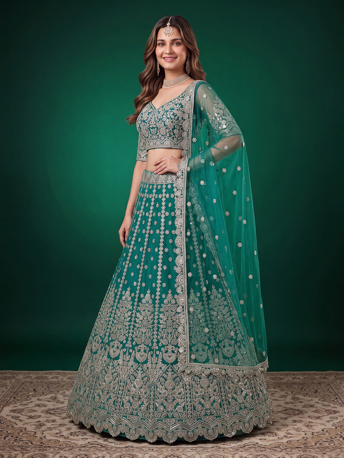Regal Embroidered Lehenga Set – 6 Colors