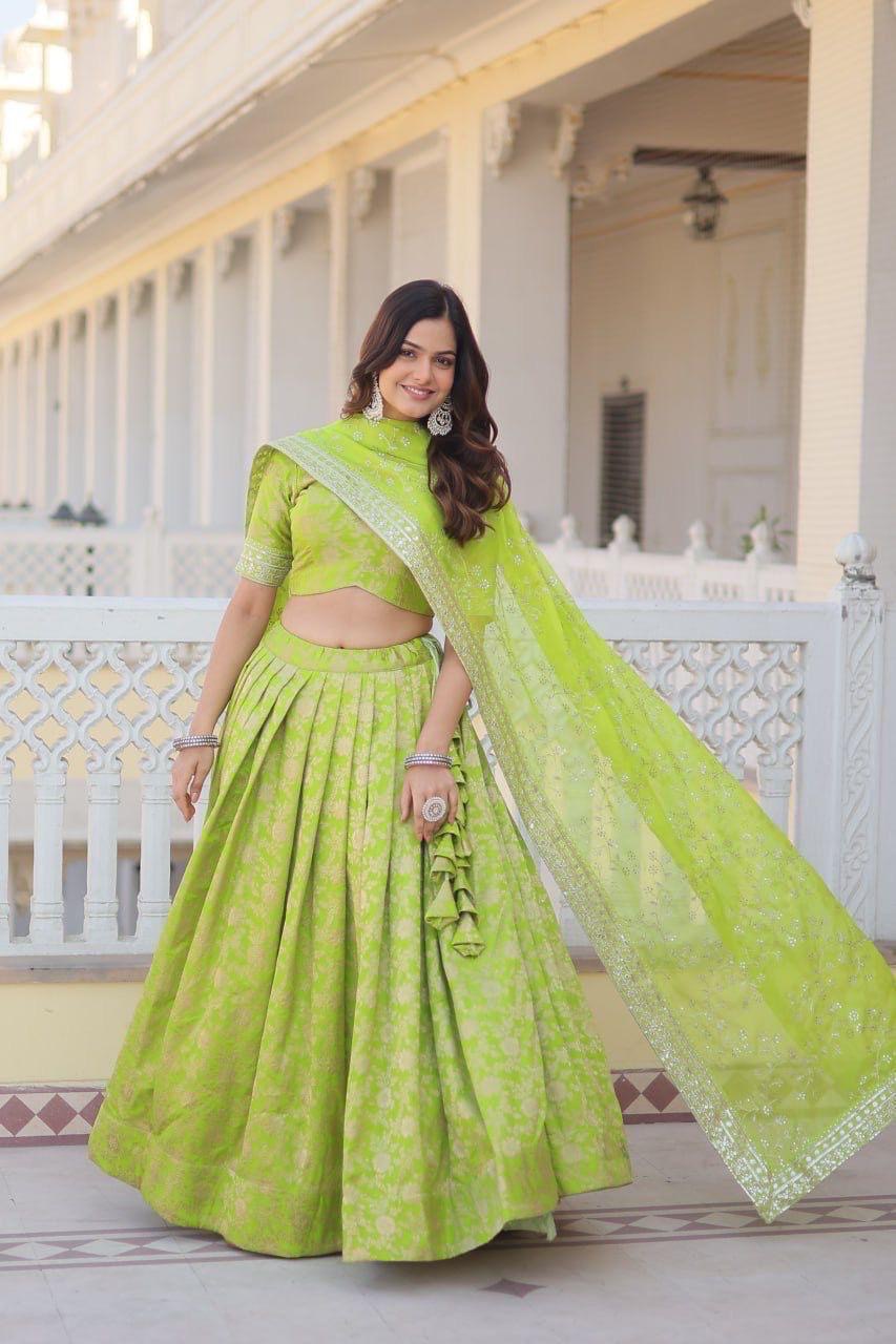 Designer Lehenga Choli Set : Green