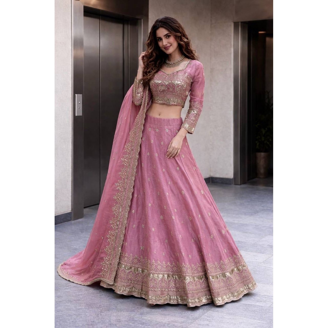 Designer Party Wear Lehenga Choli Set – Heavy Embroidery & Sequins Work: Pre Order