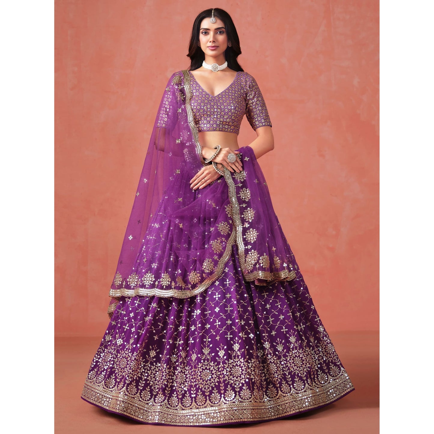 Purple Lehenga Choli (Pre order only )