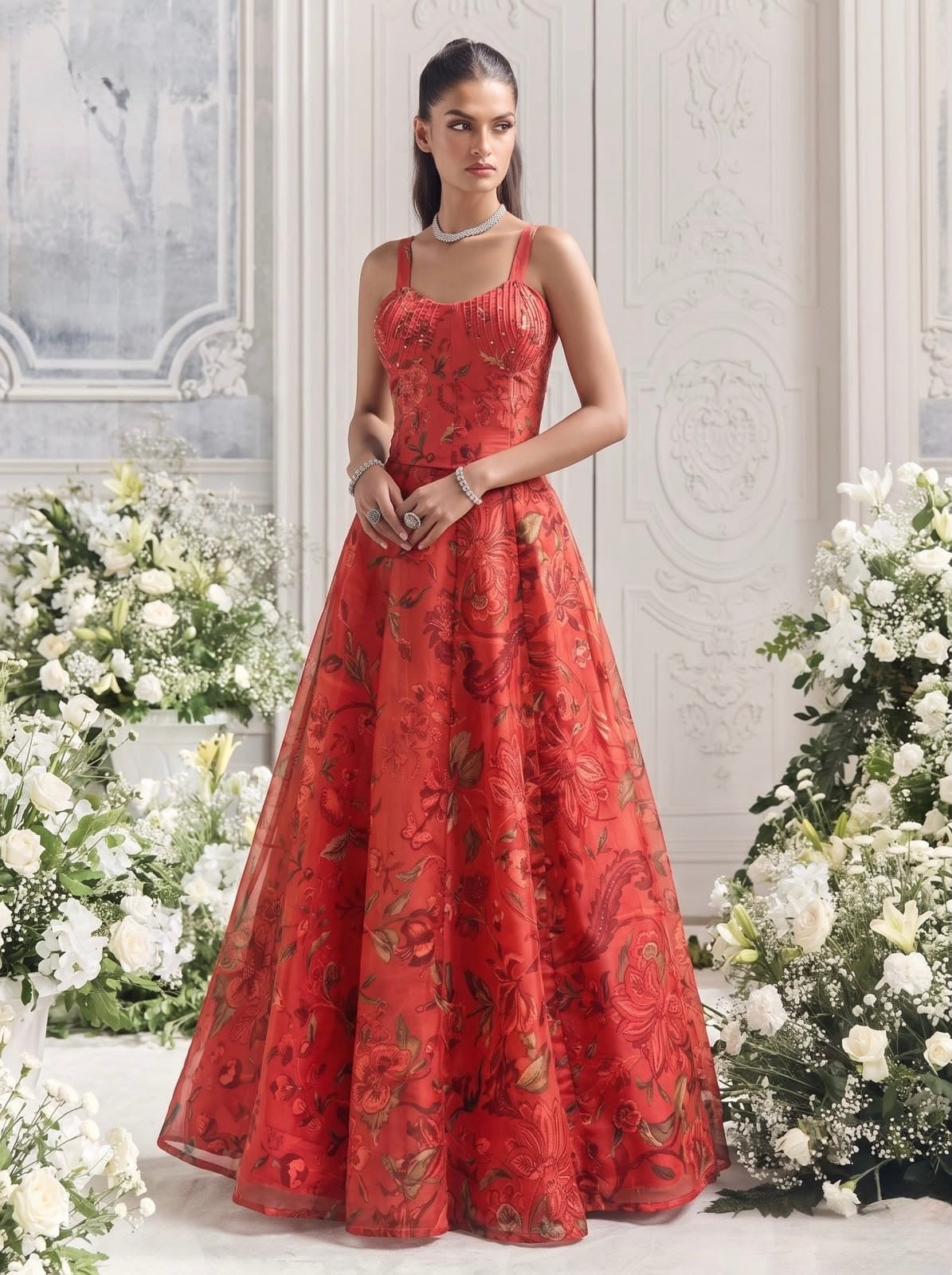 Readymade Organza Lehenga Set
