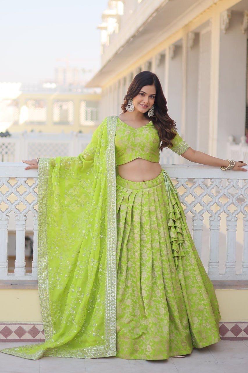 Designer Lehenga Choli Set : Green