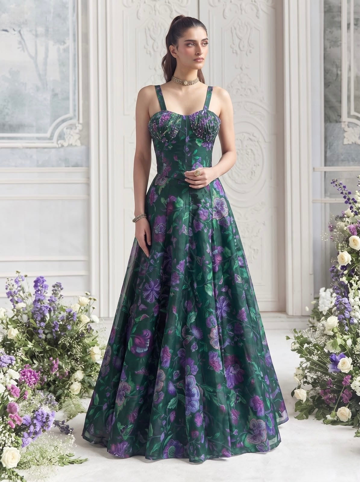 Readymade Organza Lehenga Set