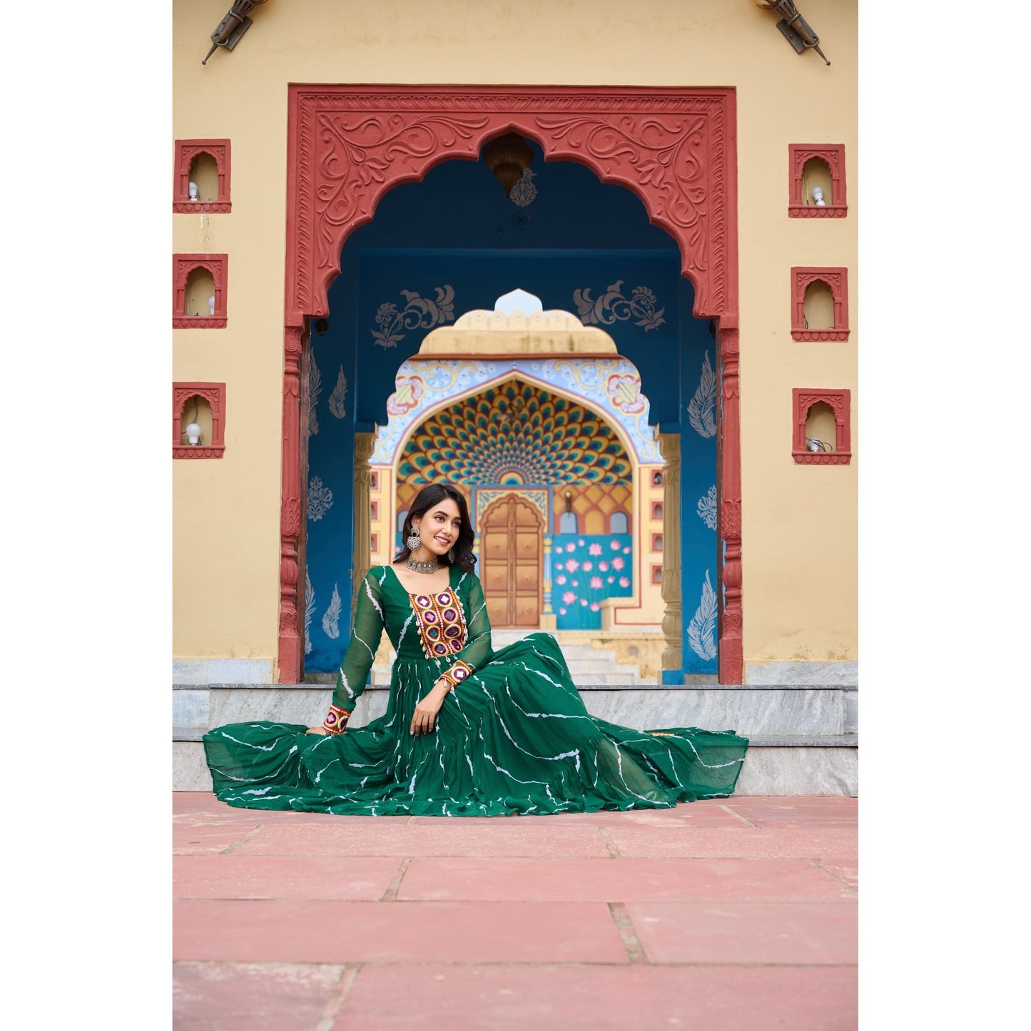 Leheriya Print Gown for Navaratri
