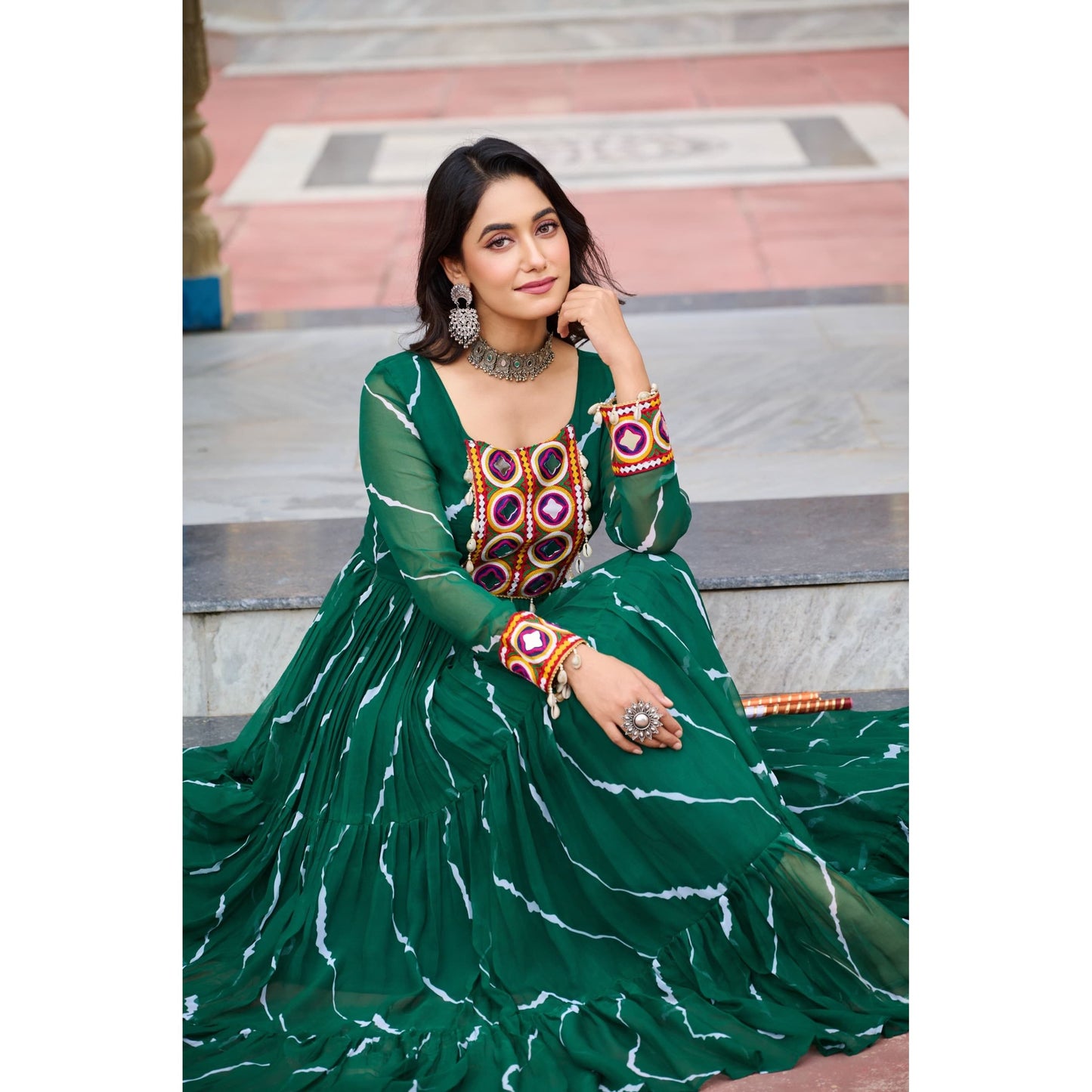 Leheriya Print Gown for Navaratri
